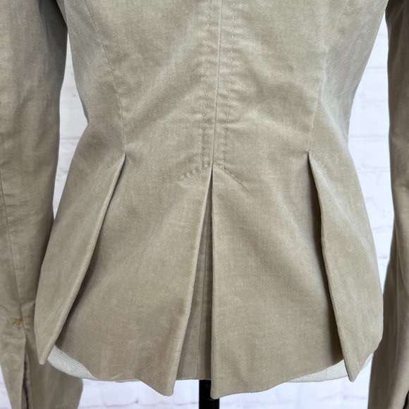 Theory Beige Hi Neck Military Fitted Crop Jacket - SIze 6 - Picture 5 of 14